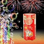 Fireworks Bubble Machine (13 Holes) with Colorful Led Lights, Automatic Sparklers Bubbles, Portable Bubble Blower for Kids, Parties, Birthday, Wedding, Christmas, Bonfire Night, Chinese New Year