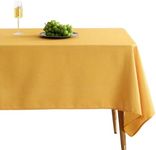 ISAENNE Yellow Tablecloth for Rectangle Tables,Linen Table Cloth Solid Color Plain Simplicity,Heavy Durable Table Cover for Dining Kitchen Decor Party Banquet,63"*94"