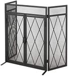 Christopher Knight Home Laurel Iron Folding Fireplace Screen, Matte Black