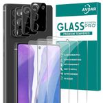 AVOAR [3+3 Pack Glass Screen Protector for Samsung Galaxy Note 20 with Camera Lens Protector, 3D Curved, 6.7 inch 9H Tempered Glass for Galaxy Note 20 Glass Screen Protector