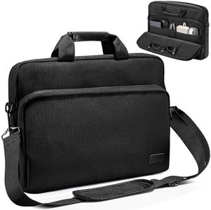 JSAUX FilpGo Extended Screen Laptop Bag, Premium Durable Travel Business Laptop Case for Notebook Tablet Monitor, Black