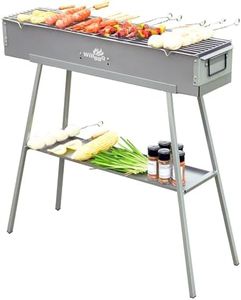 WILLBBQ Charcoal Grills Commercial Quality Portable Multiple Size Hibachi BBQ Lamb Skewer Detachable‌ Camping Barbecue Grill for Garden Backyard Party Picnic Outdoor Cooking Use(31.6x7.1x5.1 inch)