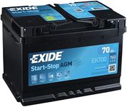 Exide EK700 Stop Start 12V 70Ah 760CCA TYPE 096 AGM VRLA Car Battery - No Spill - 3 Years Warranty (Please check size before buying)