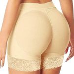 Calyrex Women HIPS and Butt Lifter - Women Body Shaper Butt Lifter Hip Enhancer Pads Underwear Shapewear Lace Padded Control Panties Shaper Booty Fake Pad Briefs (XL) Nude