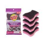 Scotch-Brite Gas Stove & Induction Cleaner with Activated Charcoal, Non-Scratch Scouring Pad for Glass Cooktop, Grates and Grill, Removes Oil Stains and Grime Around the Stove with just Water (4 Pcs)
