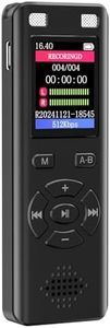 Voice Recorder - 9280 Hours Rechargeable 128GB Audio Voice Activated Recorder Device with Playback, MP3 Player,Timed Recording, Password- Perfect for Lectures, Meetings, Conversation and Interviews