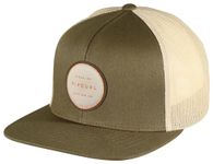 Rip Curl Icons Trucker Hat, Mesh Back Cap Snapback for Men, Adjustable, Light Olive, One Size
