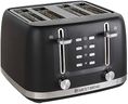 West Bend Toaster 4 Slice Extra-Wide and Deep Slots with 3 Functions and 7 Shade Settings Manual Lift Lever and Auto-Shut Off, 1500-Watts, Black