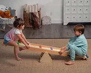 Avenlur Willow Rainbow Seesaw and Balance Beam: Montessori and Waldorf Inspired Gym Equipment for Toddlers & Kids (2-4 yrs), up to 110lbs! Enhance Balance & Coordination with Indoor Play Fun!