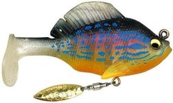 USA Bass Tackle - Hand Poured Underspin Gill - Weedless Gilly Paddletail Sleeper Swimbait with Bass-Tech Soft Plastic & Owner Mega Jig Hook Largemouth Smallmouth Spotted Bass (3/8, Chiclid)