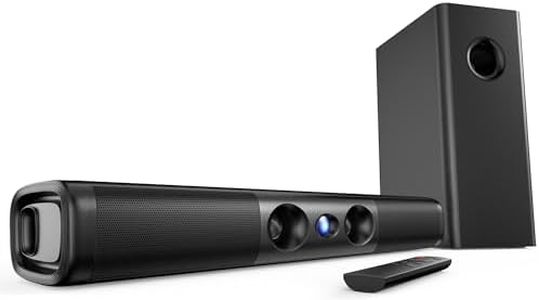 RIOWOIS Sound Bar for Smart TV,3.1ch Soundbar with Wired Subwoofer,100W Deep Bass, TV-ARC/Optical/AUX/Bluetooth 5.3 Connect, Surround Sound System for TV PC/Gaming/Projectors