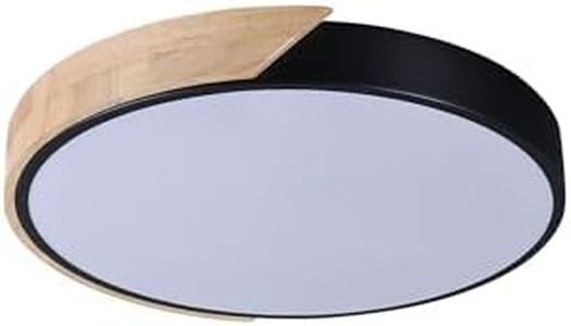 Lexi Lighting Celestia Ceiling Light, Diameter 40cm, 24W LED, 3-Color Temperature Adjustable, Round Flush Mount Splicing Wooden, Modern Ceiling Lighting Fixture for Indoor, Large Size/Black