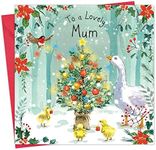 Twizler Merry Christmas Card for Mum with Goose - Mum Christmas Card - Mummy Christmas Card - Mum Xmas Card -Womens Christmas Card - Christmas Card For Her - Female Christmas Card - Christmas Card Mum