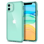 Spigen Ultra Hybrid Back Cover Case Compatible with iPhone 11 (TPU + Poly Carbonate | Green Crystal)