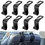 LJAPPLIED 8 Pcs Car Storage Organiser Bag Hooks, Auto Hooks, Car Seat Headrest Holder Hooks, Car Coat Hanger Hooks, Coat, Purse, Handbag, Grocery, Bag Holder Support Car Seat Rear Hook