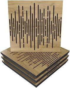 Sound Absorption-Diffuse Acoustic Panel | 50x50x5cm | Absorption - Diffusion - Reflection - Soundproofing - Insulation | Wood Perforated laminated: (x4 WAVE, Oak)