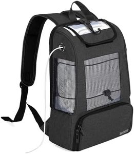 CURMIO Travel Carrying Bag for Portable Oxygen Concentrators, Universal POC Backpack with Mesh Panels for Breathability, Compatible for Inogen, Oxygo, Caire Units, for on-The-go, Black, Bag Only