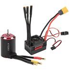 Alomejor 4700KV RC Brushless Motor 60A RC ESC Kit Brushless Motor Combo with Temperature Sensor for 1/10 RC Vehicle