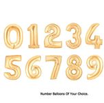 AEC Easy Helium Air Foil Mylar Toy Letter Balloon for Parties, Weddings, Anniversary & Celebration (Set Of All Number - 0 To 9, Gold)