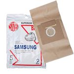 SVB 2-ply Paper Bags for Samsung 5100 5115 5913 6313 Canister, JohnnyVac Barracuda Jazz Rosy, Shark EP754C, Bissell 48K2C 2037270 67E2