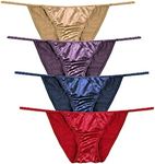 Womens Silky Sexy Satin Tangas Panties S - Plus Size Women Underwear Multi-Pack, Fire, X-Large