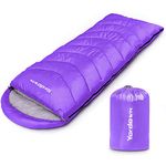 Yordawn Sleeping Bags for Adults Kids, Lightweight Sleeping Bag 3 Season Winter Summer Compact Single Sleepingbag for Camping Hiking Outdoor Travel Waterproof Envelope Sleep Bag, Purple