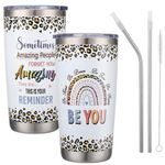 saerryor Inspirational Gifts for Women,Birthday Gifts,You are Awesome Gifts for Her,Thank You Gifts for Teacher,Friends,Sister,Colleagues,20oz Insulated Coffee Cup Travel Mug Tumbler with Straw Lid