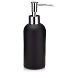 Essentra Home Matte Black Soap Dispenser with Chrome Pump for Bathroom, Bedroom or Kitchen. Also Great for Hand Lotion and Essential Oils.