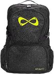 Nfinity Sparkle Backpack for Cheerleaders – Extra Durable, Ideal for Travel, Outings & Adventures - Adjustable Comfort, Black/Lime, One Size, Laptop