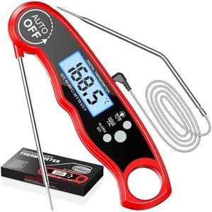 RIWUSI Meat Thermometer Digital, Instant Read Food Thermometer with Dual Probe, Backlight LCD Display, Calibration Function, Kitchen Accessories for Outdoor Cooking, Candy Making, BBQ Grill Essentials