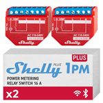 Shelly Plus 1PM, WiFi & Bluetooth Smart Relay Switch with Power Metering, Home Automation, Compatible with Alexa & Google Home, iOS Android App, No Hub Required, Wireless Lighting Control (2 Pack)