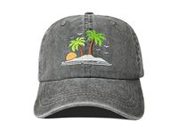 Hepandy Embroidered Palm Tree Baseball Hats for Men Women, Palm Tree (Dark Gray), One Size