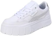 Puma 384363 Women's Mase Stack Sneakers, Puma White/Stormy Slate (18), 24.0 cm