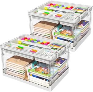 24QT 2Packs Clear Craft Organizers and Storage with Trays