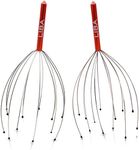 LiBa Scalp Massager Tool in Gold (2-Pack) Head Hair Scratcher Massage No Painful Scratches, Tangling, or Pulling Wires with Gentle Beads (Red, 12 Wire)