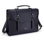 ECOSUSI Laptop Bag for Women 15.6 inch PU Leather Large Ladies Messenger Bag Professional Work Briefcase Computer Satchel Bag,Black