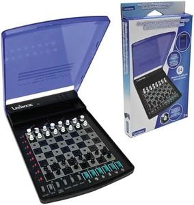 LEXIBOOK, Electronic travel chess set, 32 pieces, 64 difficulty levels, 1 to 2 players, Strategy game, Family board game, LCG500LXB