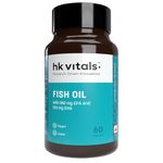 HealthKart HK Vitals Fish Oil For Men And Women (60 Capsules) | 1000mg Omega 3 with 180mg EPA & 120mg DHA | For Brain, Heart, Eyes, and Joints Health