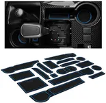 CupHolderHero fits Toyota 4Runner Accessories 2010-2023 Premium Custom Interior Non-Slip Anti Dust Cup Holder Inserts, Center Console Liner Mats,Door Pocket Liners 27pc Set(2 Rows of Seats)(Blue Trim)