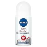 NIVEA Dry Comfort Roll-On Deodorant (50 ml), Re Antiperspirant with Minerals for Dry Skin Feeling, with 48h Protection and Dual Active Formula