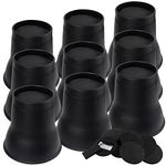 DEDU Bed Risers 6 Inch Heavy Duty 9 Pack, Furniture Risers with Wheel Stopper Pads Supports Up to 6600 Lbs, Round Couch Risers for Sofas, Couch, Desk or Chair (Black)