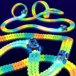 Kids Race Car Track with Flexible Track,Dino Toys, Race Car Toys for Kids , Toys for Age 3 4 5 6 7 Year & Up Old boy Girls Birthday Gifts