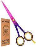 NARZ Professional Hairdressing Scissors for Barbers & Hairdressers 6" Stainless Steel Hair Cutting Scissors for Men & Women (Black) (Pink Purple)