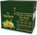 VIDA FARM 50 Natural Guava Leaves Tea Bags - Natural Dried Guava Leaves Tea, Hojas de Guayaba Tea Bag, Guayaba Leaves Guava Tea, Pleasant Taste, Caffeine Free, No Sugar, 100% Dried Guava Leaf