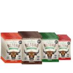 Biltong Taste Box, four flavours, Original, Smoky BBQ, Piri Piri & Garlic, Tasty High Protein, Low Fat, Gluten & Nitrate Free, Savoury Snack. (All 4 flavours, 24 X 30g)