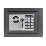 Security Safe - Digital Safe Electronic Steel Lock Box with Keypad to Protect Money, Jewelry, Passports for Home, Business or Travel Black