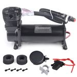 CNRAQR 200PSI Air Compressor for Air Suspension 12V Continuous Duty Cycle Compressor for Air Horns, Bags & Air Tanks(Black)