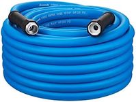 DEWENWILS Hybrid Garden Hose 75 ft x 5/8", Heavy Duty Water Hose with Swivel Handle, Lightweight Flexible Hose for Plants, Car, Yard, 3/4 Inch Solid Fittings, Drinking Water Safe