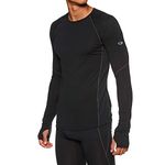 Icebreaker Merino Men's 150 Zone Long Sleeve Crew Neck Shirt, Black/Mineral, X-Large