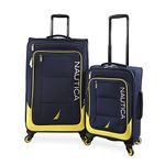 NAUTICA Helios 2pc Softside Luggage Set, Navy Yellow, Helios 2pc Softside Luggage Set